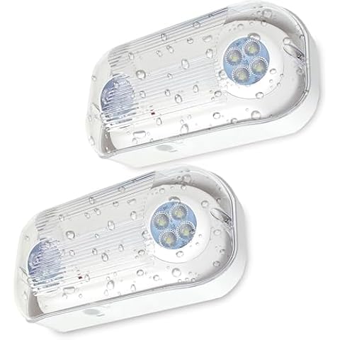 LFI Lights Outdoor Emergency Light - Wet Location Rated, Battery Backup, Adjustable Heads, UL Listed (2 Pack), Commercial & Residential Use, Egress Lighting, Weatherproof Cover