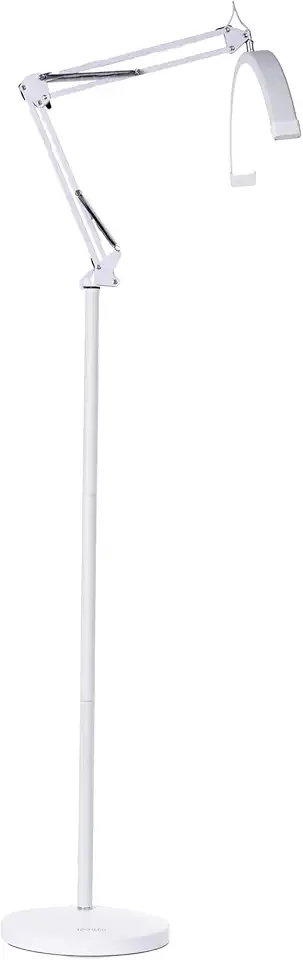 Luminaria chão articulada led 3 cores de luz meia lua manicure estetica abajur de chão 10 intensidades (Branco)