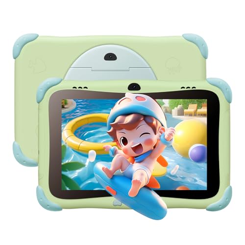 BWJBSW Tablet bambini, tablet Android da 8 pollici per bambini, tablet per bambini con processore quad-core, 32GB ROM, Android 14, Google Kids Space, controllo parentale, WiFi, Bluetooth 5.0