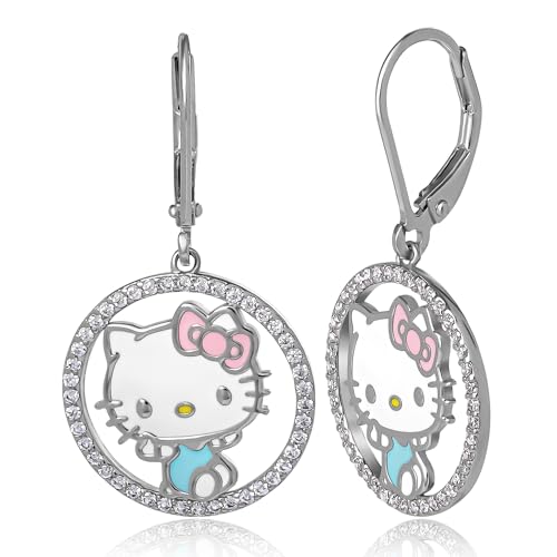 Hello Kitty Jewelry Drop Earrings for Women Official License, Sterling ...