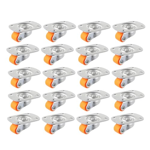 Ruedas pequeñas, juego de ruedas, 20 ruedas superiores con doble cara y tornillos, rodillos para electrodomésticos, ruedas giratorias de 360 grados para proyectos pequeños, mesitas de noche,