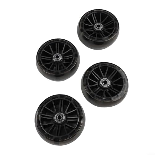 Ruedas de Entrenamiento para Bicicleta con Luz Intermitente, 11x4 cm PU ABS para Bicicletas de 12-20 Pulgadas, Rodamiento de Acero al Carbono Silencioso, Paquete de 4 (Negro) miniatura 2