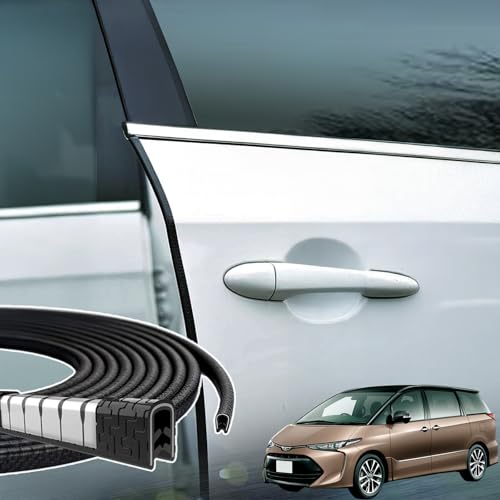TiCar トヨタ エスティマ 車 ドアモール エッジプロテクター エッジモール ガード プロテクター U字型 傷防止 保護 騒音低減 衝突防止 自由カット可能 5m × 2本セット ステンレス鋼 フェンダー 外装 キズ バンパー ドレスアップ 粘着剤不要