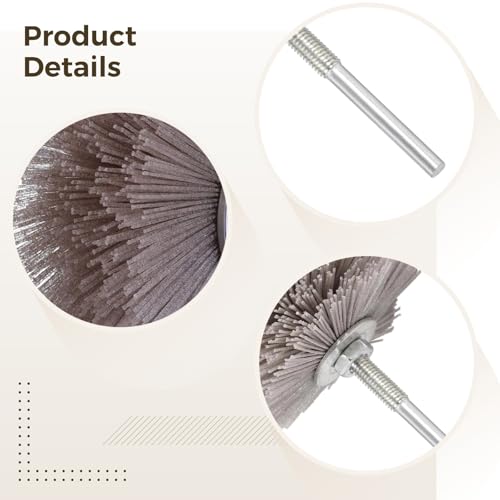 Image of 5 PCS Nylon Wheel Brush with 6 mm Shank, Multi-Grit Abrasive Grinding Head 80# 180# 240# 320# 600#, Woodworking Polishing Mop Wheel for Rust Removal Surface Finishing Furniture Restoration