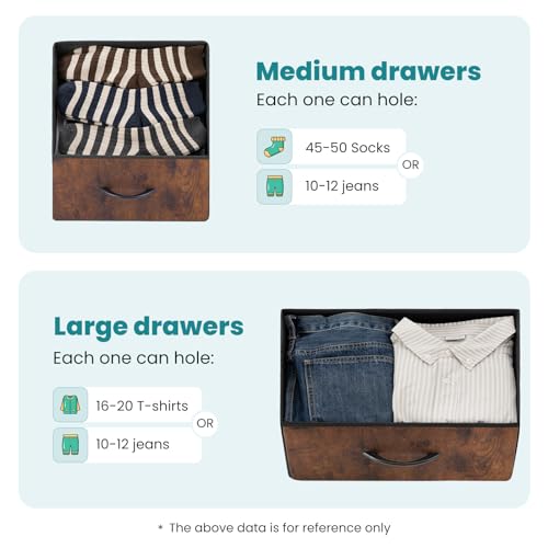 image for OLIXIS Dresser Nightstand for Bedroom, 7 Storage Drawers, Wide Fabric 