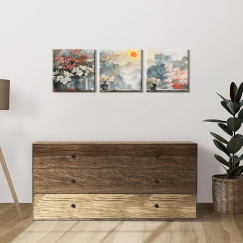 Piy Painting Canvas Wall Art Print Mountain View, Sunrise Scene Painting Print on Canvas - Image 3