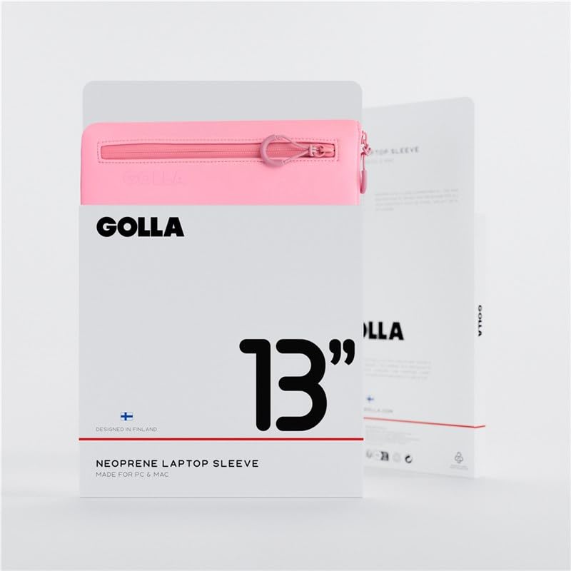Golla Torba na laptopa/wodoszczelna torba na laptopa z neoprenu/do MacBooka, Asus i innych notebooków/elegancka osłona na laptopa/zamek błyskawiczny z powłoką neoprenową / 13 cali/różowa