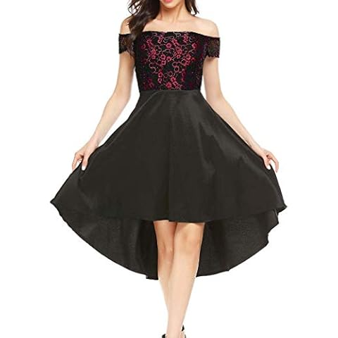 Orita Women Vintage Halter Floral Lace Evening Ball Gown Party Dress Long Formal Prom Dress Red1, Large Cover