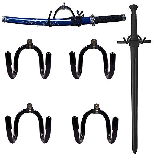 4 Pack Small Adjustable Sword Wall Mount Display Rack Stand Holder Hook Hanger for Sword, Dagger, Axe, Keyblade - Vertical or Horizontal Display - Your sword hook as held it securely to the wall 4 Pack Small Adjustable Sword Wall Mount Display Rack Stand Holder Hook Hanger for Sword, Dagger, Axe, Keyblade - Vertical or Horizontal Display - Your sword hook as held it securely to the wall
