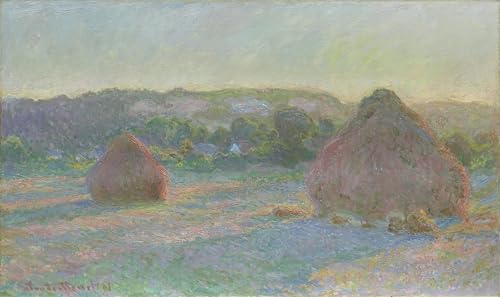 Toile Piles de blé fin d'été Monet pour sublimer un salon lumineux