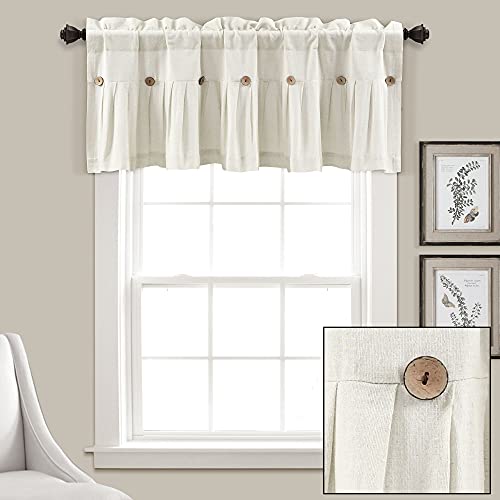 Lush Decor 21T010118 Linen Button Farmhouse Valance thumb #5
