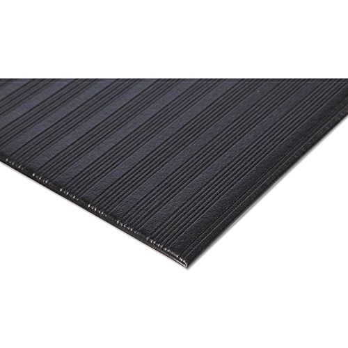Crown FL2436BK Ribbed Vinyl Anti-Fatigue Mat, 24 x 36, Black