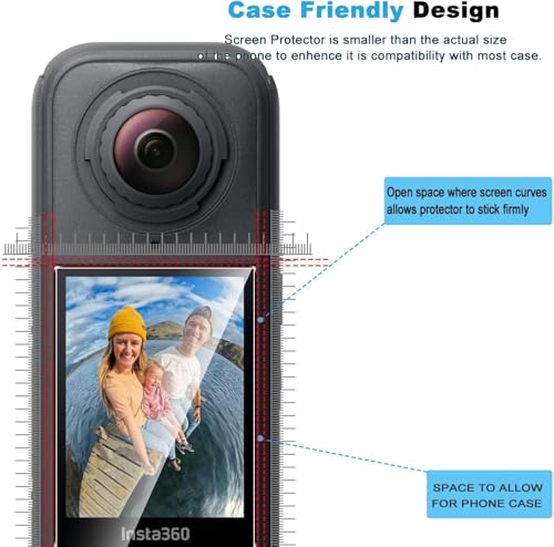 Image of VERTUS Premium Tempered Glass Screen Protector for Insta360 X4 Air Camera with Installation Kit, Ultra HD, 9H Hardness, Scratch Resistant
