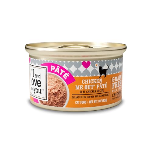 Image of I and love and you Wet Cat Food - Chicken Me Out Pate - Chicken Recipe, Grain Free, Filler Free, 3oz Pack of 24 Cans