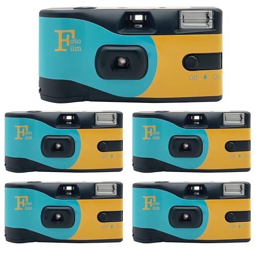 Fotofilm Pro Disposable Camera Single Use Film ISO 400 27 Exposure Flash Multipack - 5 pack