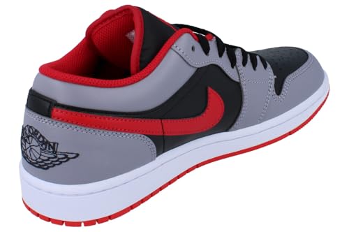 Image of AIR Jordan 1 Low-Black /FIRE RED-Cement GREY-WHITE-553558-060-7.5UK