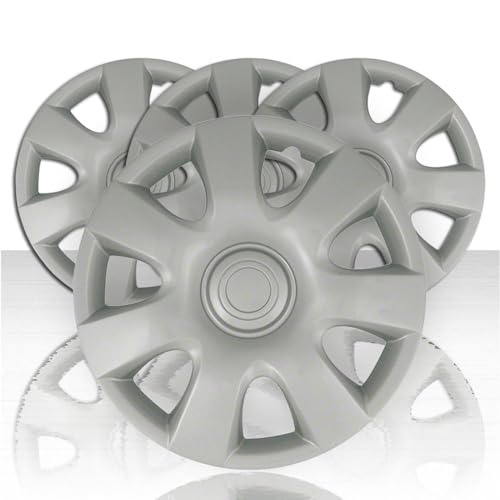 Upgrade Your Auto Set of Four 15' Silver Hubcap Wheel Covers for Toyota Camry 2002-2004 (Push-on)