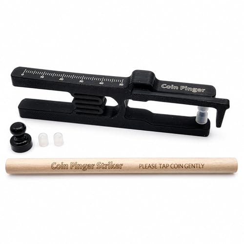 Coin Pinger Deluxe Kit Acoustic Silver & Gold Ping Test for Coins or Bullion Pocket Ping Test with Built-in Striker & Rare Earth Magnet