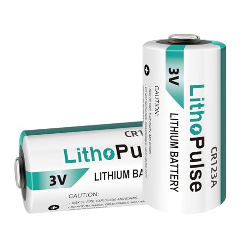LithoPulse 2 Pack CR123A 3V Lithium Battery 1500mAh for Flas