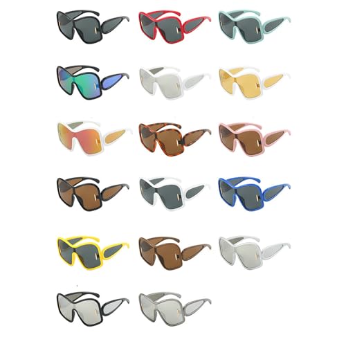 willochra Oversized Wave Maske Sunglasses For Women Men Fashion Vintage Sun Glasses Punk Large Frame Eyewear UV400 Shield F254