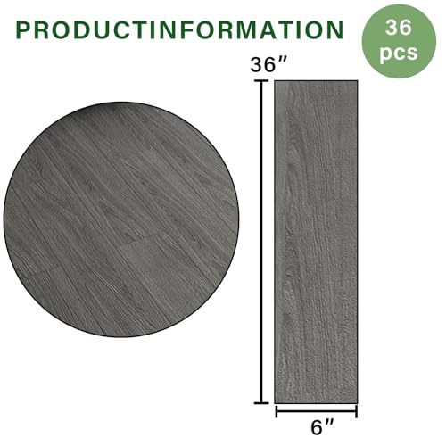 Zrjt DBT-T36-1 Floor Tiles Peel And Stick Vinyl Floor Cover 54 Sq.Ft, 36-Pack, 36 X 6 Inch Luxury Self Adhesive Waterproof Flooring Planks Diy thumb #8