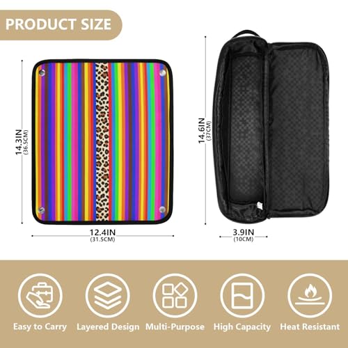 Bolsa de viaje para herramientas de cabello con tapete resistente al calor removible y portátil para planchas y rizadores miniatura 4