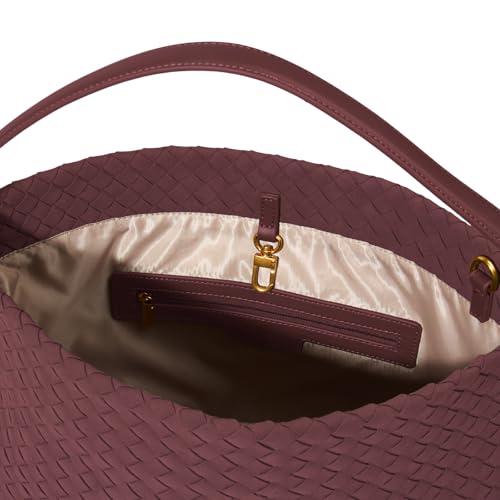 Image of Suede Hobo Bag for Women Hand-Woven Bag Made of Suede Fabric Casual Tote Bag (New Red)