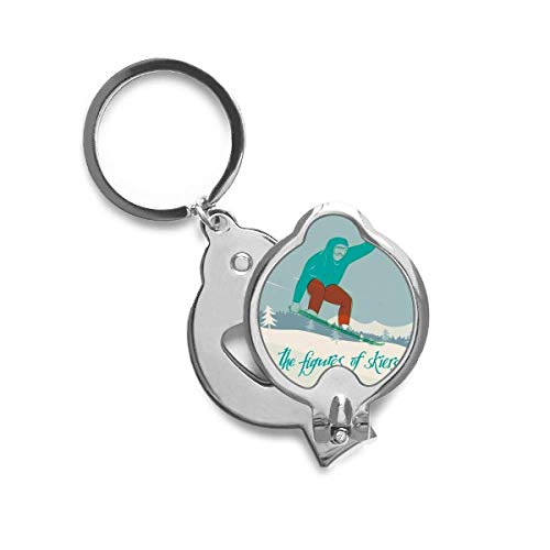 Ski et sports d'hiver : coupe-ongles de poche avec illustration ski pour le chalet