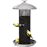 Kingsyard Metal Mesh Tube Bird Feeders for Outdoor Hanging, Finch Bird Feeder for Nyjer/Thistle Seed, 2.5 lbs Seed Capacity (Grey)
