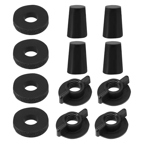 Image of 12pcs Replacement Parts Kit for Water Filter System Elements, Durable Water Filter System Accessories Maintenance Kit Include 4pcs Wing Nuts 4pcs Washers Gaskets & Silicone Plugs Stopper (Black)