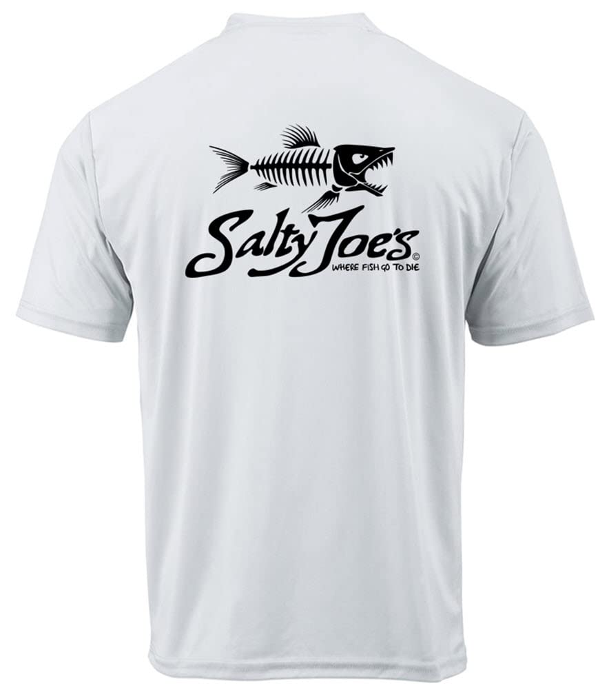 SALTY JOES Skeleton Fish Moisture Wicking Graphic Tee-XS-White