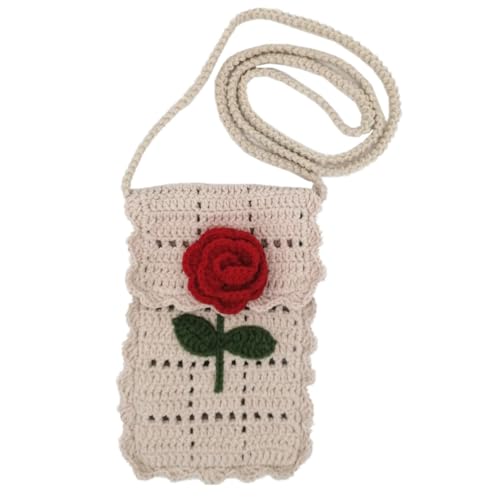 Handmade Crochet flower small Bag Phone Bag Knitted for Women for Girls