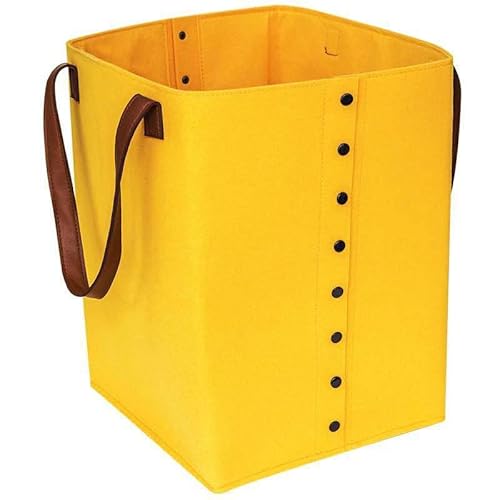 Faltbare Wäschekorb Groß Wasserdicht Wäschesammler Aufbewahrungskorb mit Henkel für Badezimmer, Gelb Cover