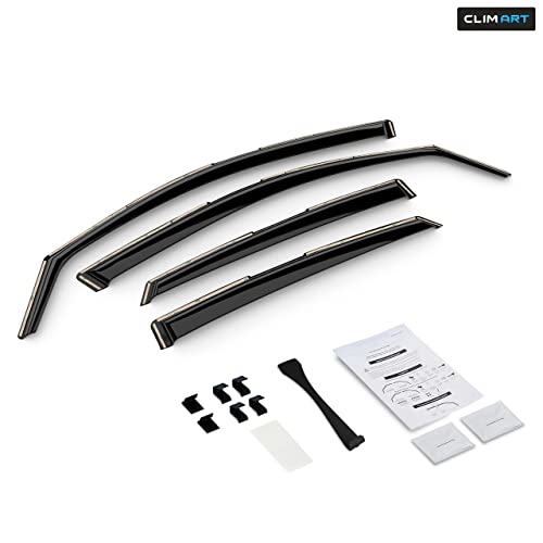 Image of CLIM ART in-Channel Incredibly Durable Rain Guards for Honda Civic 2016-2021 Sedan, Original Window Deflectors, Vent Window Visors, Vent Deflector, 4 pcs. - 616071