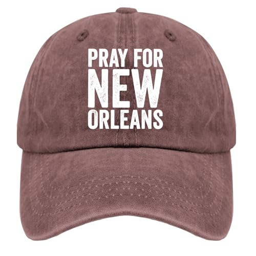 Karclau Pray for New Orleans Caps Army Hat Wine Red Hats for Women Fashionable Gifts for Him Cycling Caps