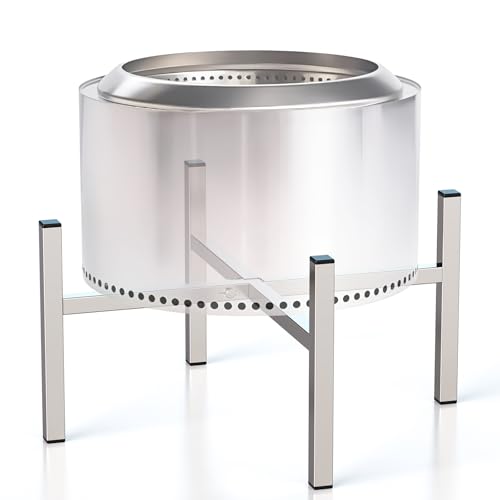 19-27 inch Fire Pit Stand Stainless Steel Retractable Adjustable Base Firepit Stand for Solo Stove Bonfire Ranger Yukon Sturdy Easy to Install Accessories for Solo Stove