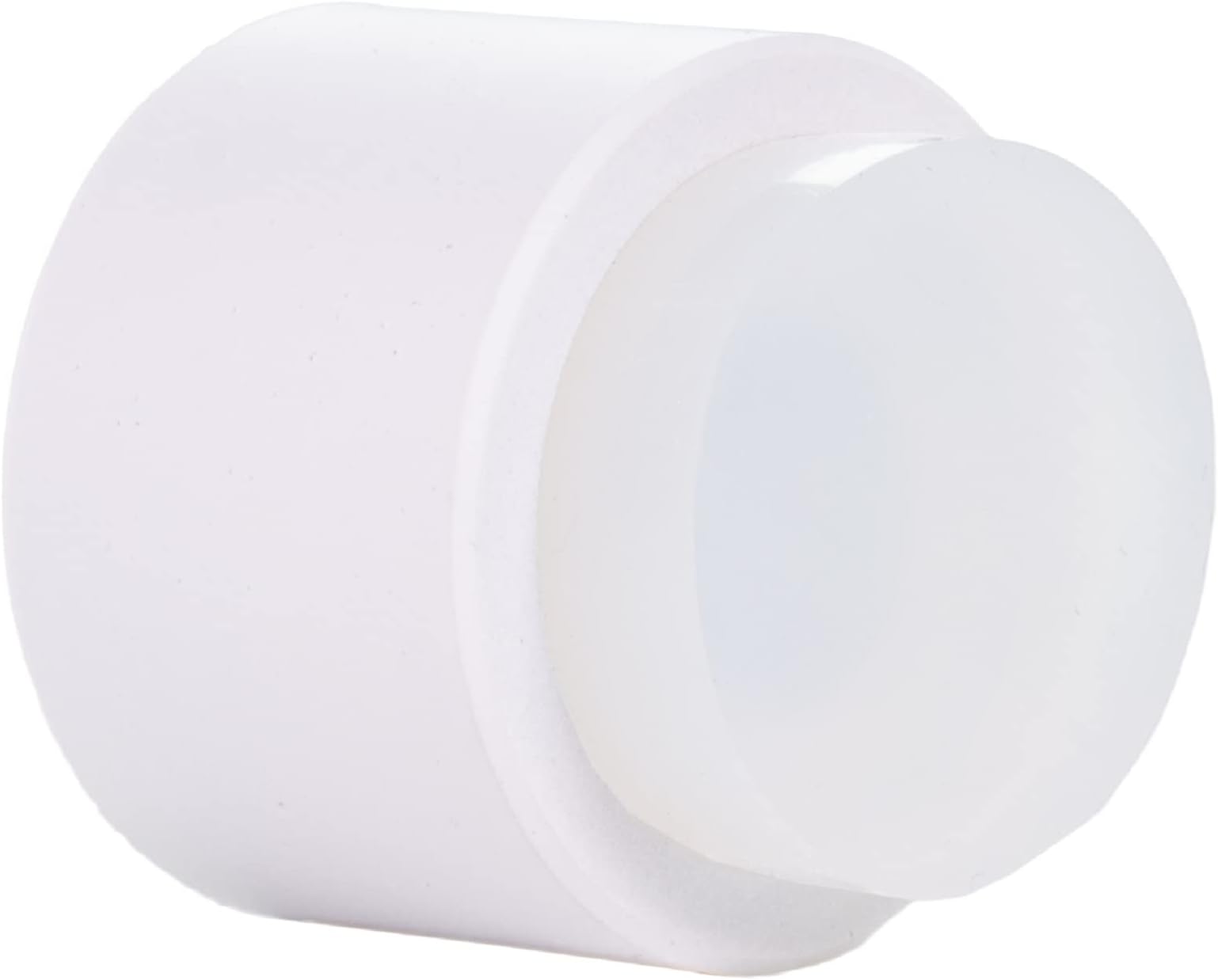 EVI HerrajesStainless Steel Door Stop for Wall Placement| Ø28x 28mm| White Lacquered Finish with White Silicone Rubber | Adhesive Instalation or Screw Instalation| I-198