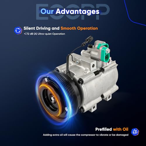 Image of ECCPP A /C Compressor with Clutch for Hyundai Tucson 2.7L 2005-2009 | Fast Cooling AC Compressor