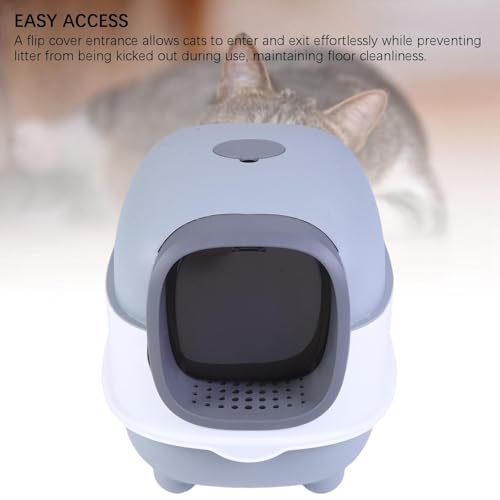 Arenero cerrado grande para gato con tapa y pala miniatura 3