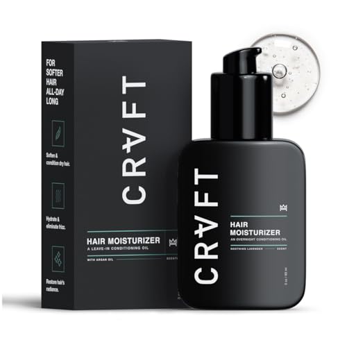 CRVFT Daily Leave in Conditioner For Men [OIL] | 30 Day Supply | Men's Hair Moisturizer | Hair Oil For Men | For Dry/Damaged Hair | Scented | (3oz) AM