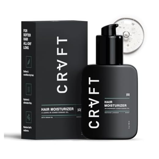 CRVFT Hair Moisturizer 3oz [AM] | Eliminate Frizz/Soften Hair | Ideal for Dry/Damaged Hair | With Argan Oil | Men's Daily Leave-In Conditioning [Oil] | Made in USA | Paraben & Sulfate Free [Scented]