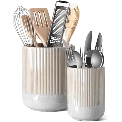 LE TAUCI Ceramic Utensil Holder Set Cover