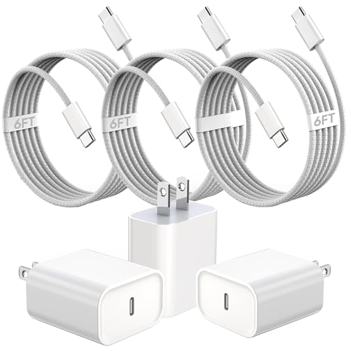 iPhone 17 16 Charger Fast Charging 20W Type C Charger with 6FT USB C Cable