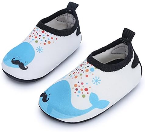 JIASUQI Baby Athletic Sneakers Water Skin Shoes Socks for Beach River Boating,Beige Dophin 12-18 Months