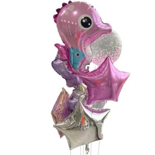 DIWULI Seepferdchen Ballon-Set - Meerestiere Kinder-Party Deko
