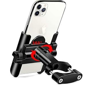 Fiets Telefoonhouder, HNOOM Bike Phone Mount 360º Draaibare Verstelbare Fietsstuur Telefoonhouder, Universele Mobiele Telefoonhouder voor Fiets Motorfiets Compatibel voor 4″ tot 6.8″ Smartphones (Zwart)