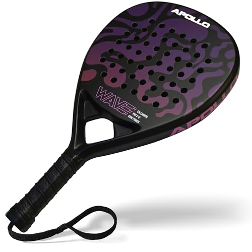 Apollo Padelschläger - Kohlefaser Schläger für Damen und Herren Anfänger & Fortgeschrittene leichtes 3K und 12K Carbon - nur 365g