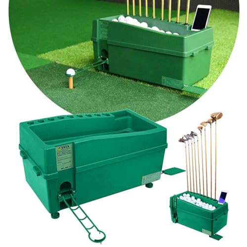GXLDIANPU Automatic Golf Ball Dispenser, Powerless Automatic Machine, Can Hold 100, Adjustable Golf Ball Machine Height, Comes with Club Stand, for Home Indoor