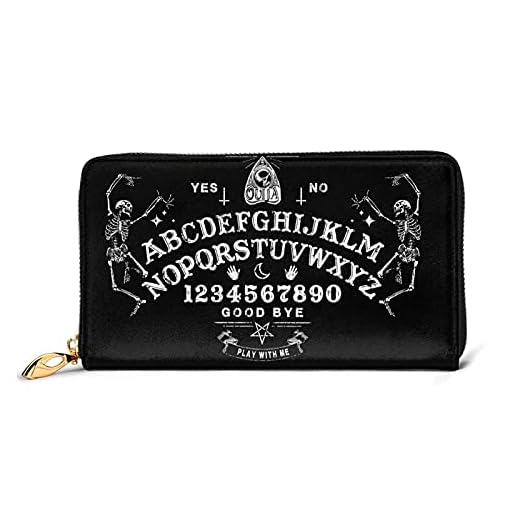Plånböcker Ouija board Lång läder checkbok korthållare väska dragkedja spänne elegant koppling damer myntväska
