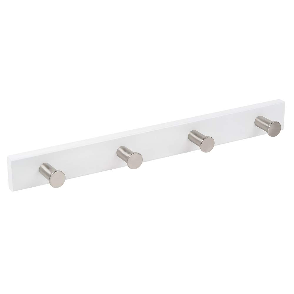 POMOLINE Appendiabiti da Parete Laccato Bianco Posti Cromato Opaco 485x50MM